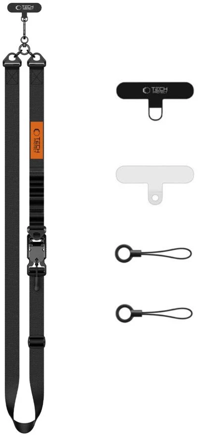 TECH-PROTECT C9S ROPE CROSSBODY JUODA/ORANŽINĖ