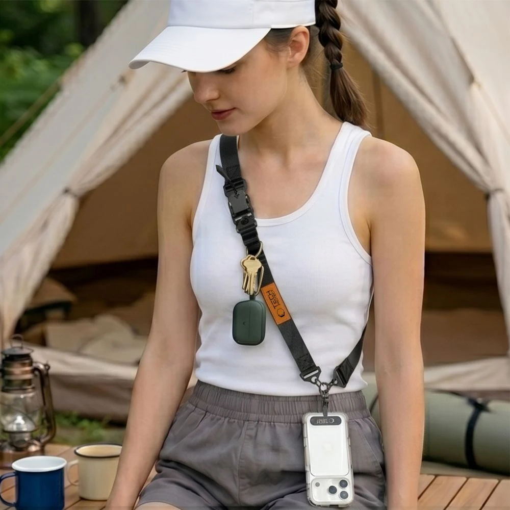 TECH-PROTECT C9S ROPE CROSSBODY JUODA/ORANŽINĖ