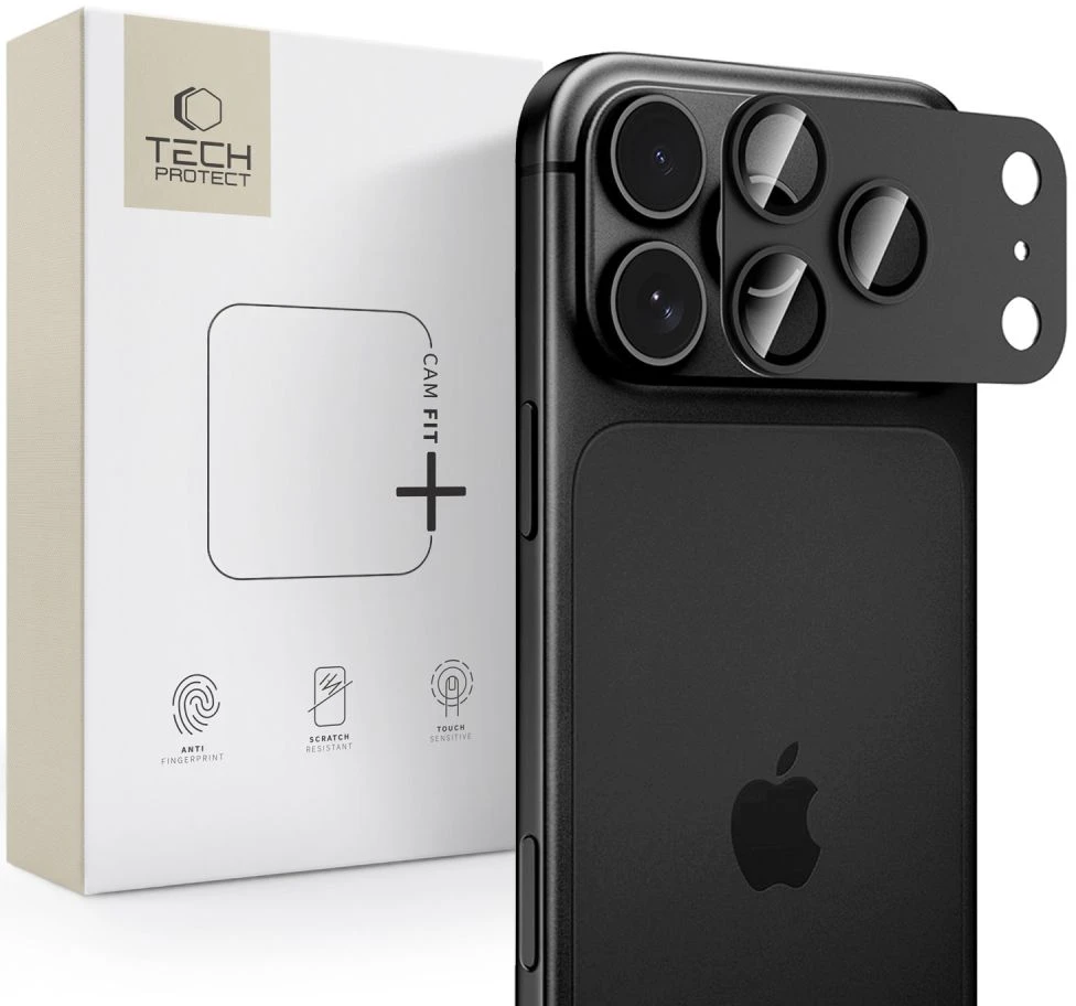 Tech-Protect Camfull Fit+ Camera Cover for iPhone 18 Pro - Juodas