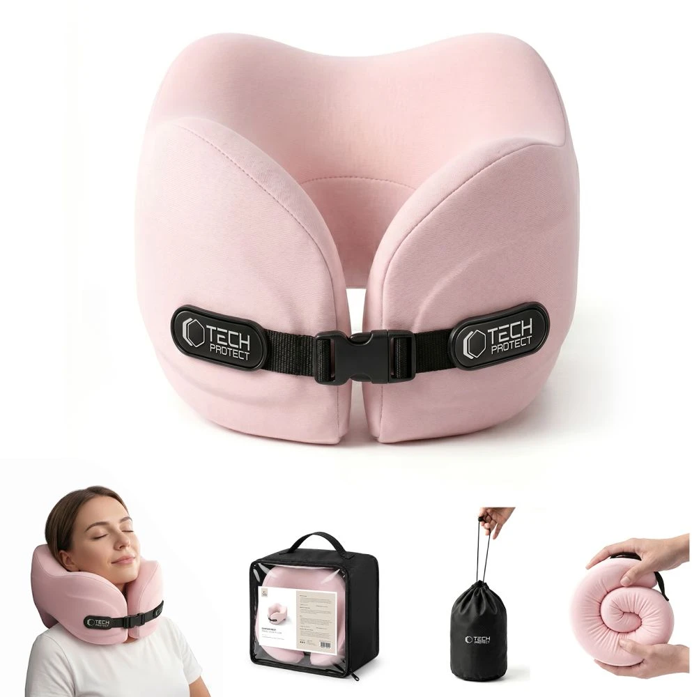 TECH-PROTECT COMFORTREST KELIONINĖ KAKLO PAGALVĖ ROŽINĖ