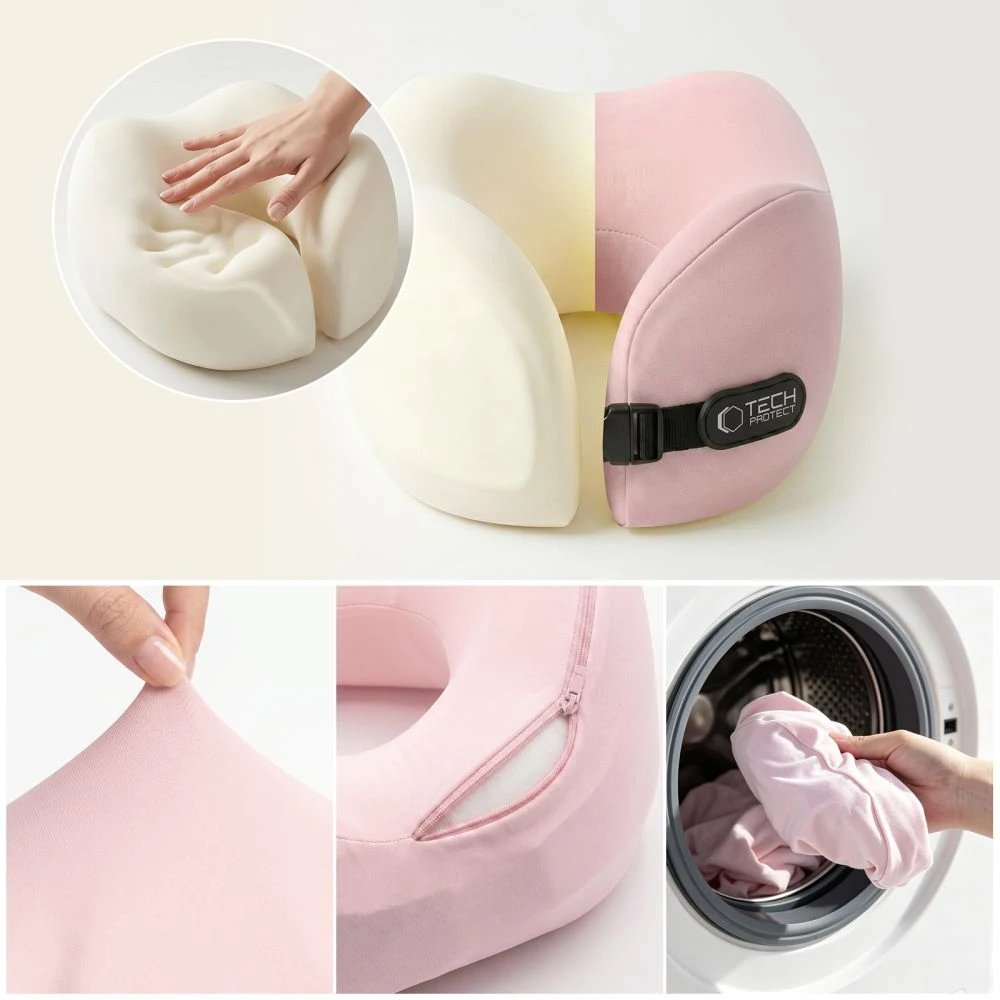 TECH-PROTECT COMFORTREST KELIONINĖ KAKLO PAGALVĖ ROŽINĖ