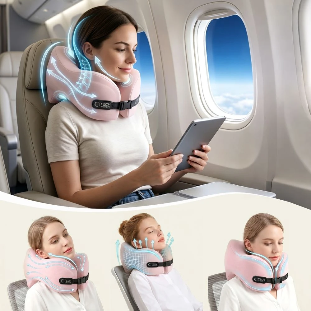 TECH-PROTECT COMFORTREST KELIONINĖ KAKLO PAGALVĖ ROŽINĖ