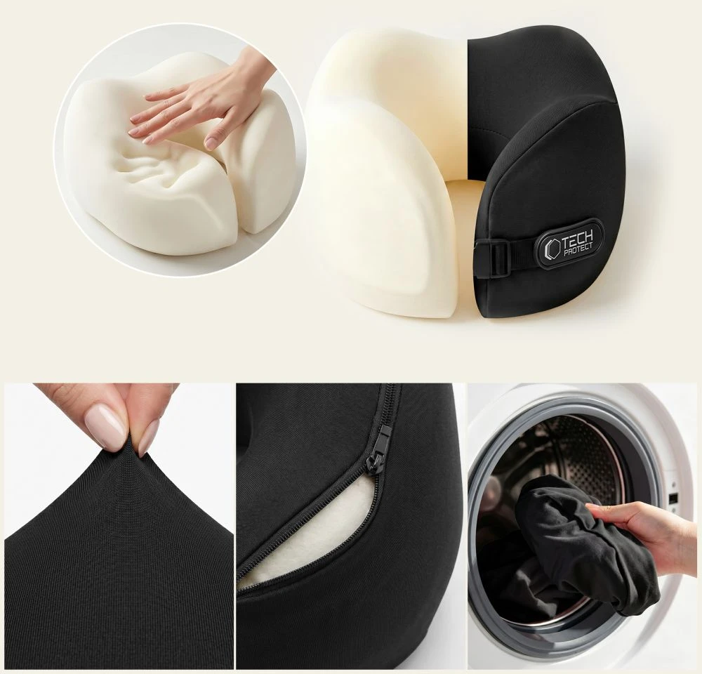 TECH-PROTECT COMFORTREST KELIONINĖ KAKLO PAGALVĖ JUODA