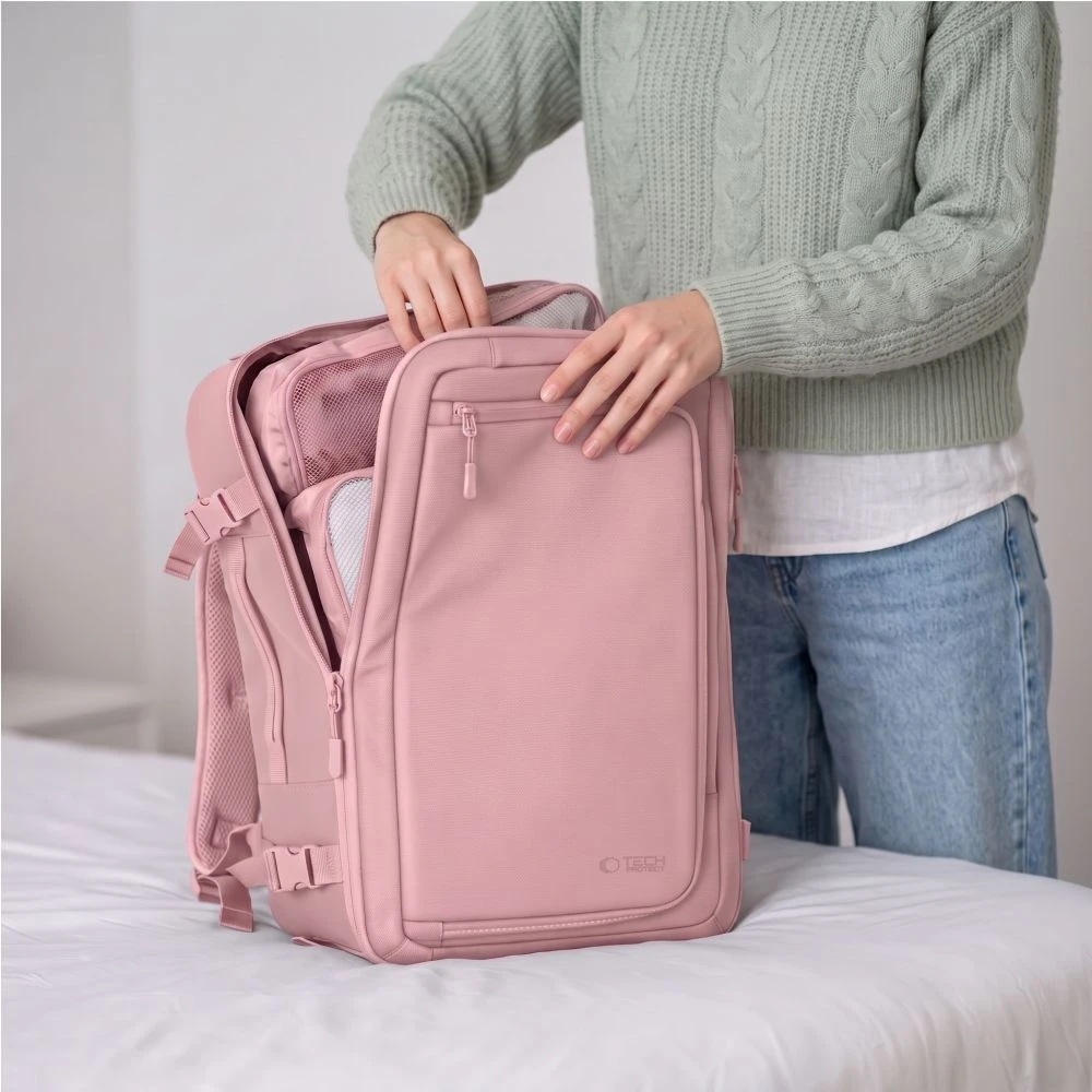 Tech-Protect Defender S50 Backpack for Ryanair & Wizzar, 20L Nešiojamas kompiuteris - Rožinė