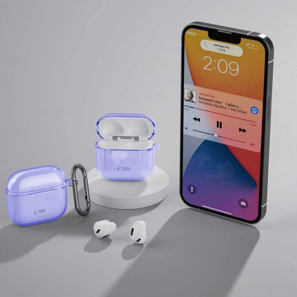 Dėklas Tech-Protect FlexAir Apple AirPods 4 – violetinės spalvos