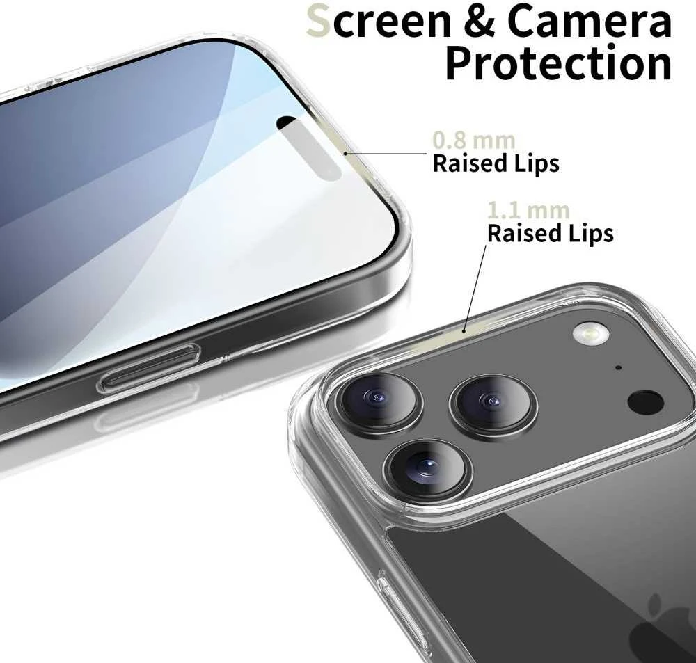 „Tech-Protect FlexAir“ hibridinis dėklas, skirtas „iPhone 17 Pro“ – skaidrus