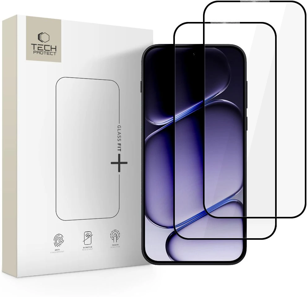 GRŪDINTAS STIKLAS Tech-Protect GLASS FIT+ 2-PACK ONEPLUS NORD 6 Juodas