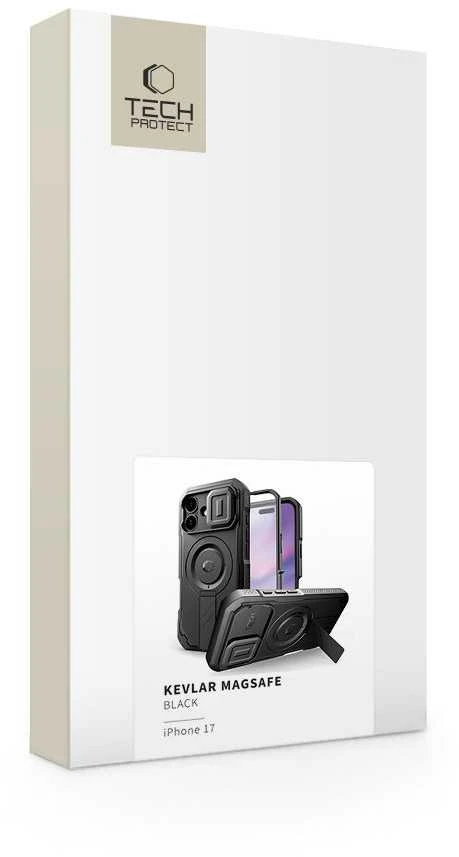 „Tech-Protect Kevlar MagSafe“ dėklas, skirtas „iPhone 17“ - juodas