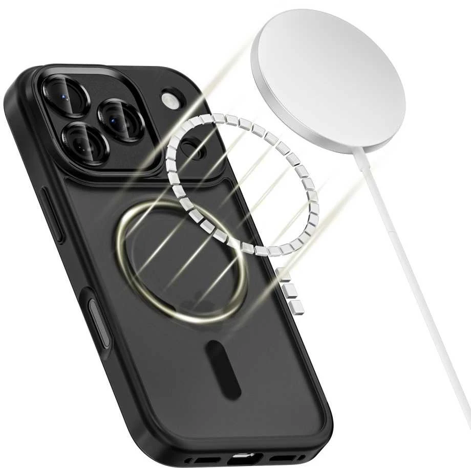 Tech-Protect MagCam MagSafe dėklas skirtas Apple iPhone 17 Pro Max – matinis juodos spalvos
