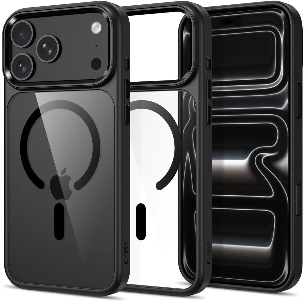 Dėklas Tech-Protect Magmat Magsafe CC Case for iPhone 17 Pro / 18 Pro - Permatomas juodas