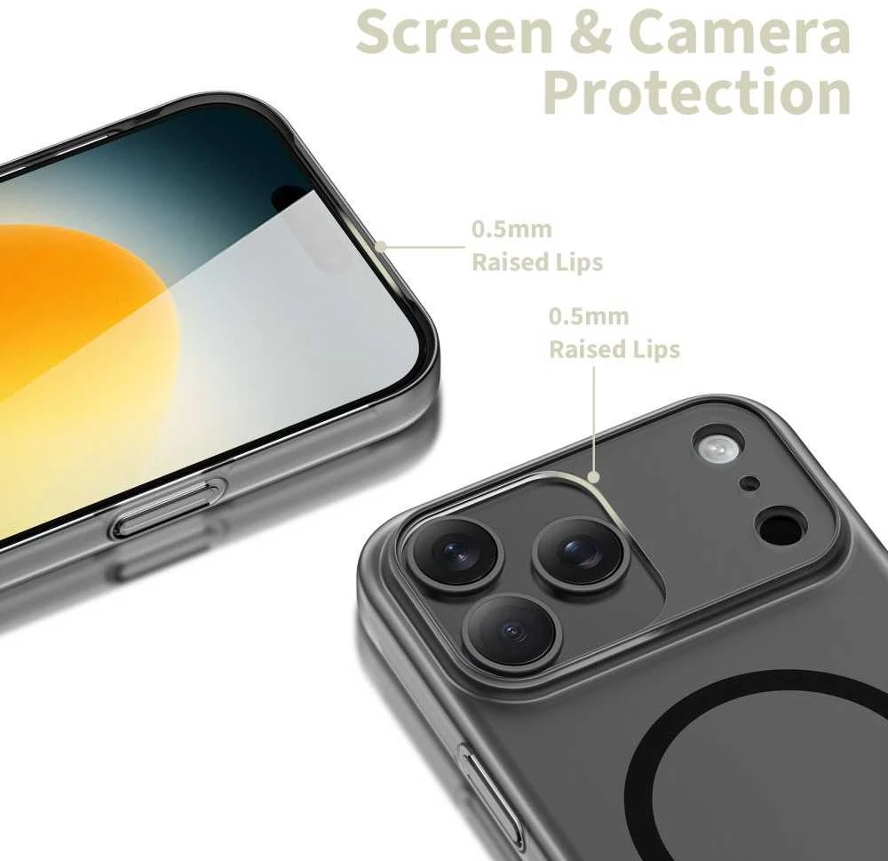 „Tech-Protect MagSlim MagSafe“ dėklas, skirtas „iPhone 17 Pro“ – matinis juodas
