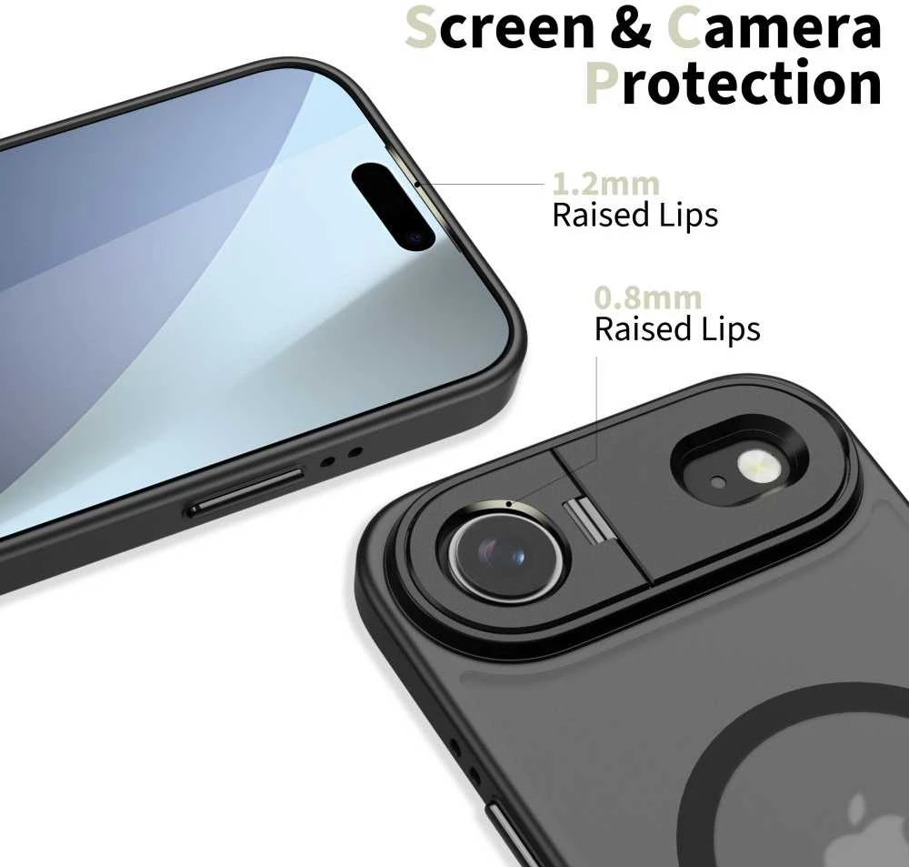 Tech-Protect MagStand MagSafe dėklas skirtas Apple iPhone 17 Air – matinis juodos spalvos