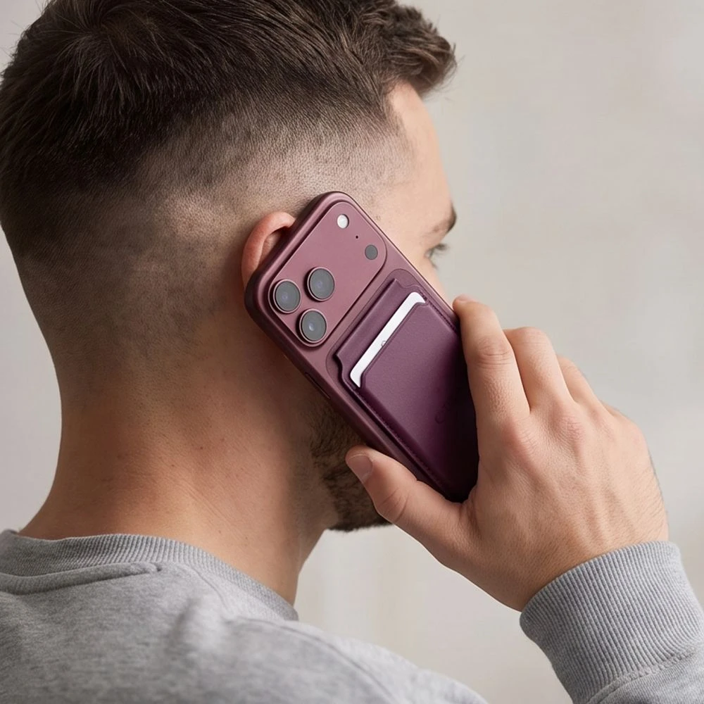 Dėklas Tech-Protect MagWallet Stand MagSafe Magnetic Phone Wallet - Burgundy