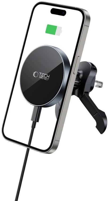 „Tech-Protect mm15W-V5“ magnetinis „MagSafe“ automobilio laikiklis į oro išleidimo angą - Juodas