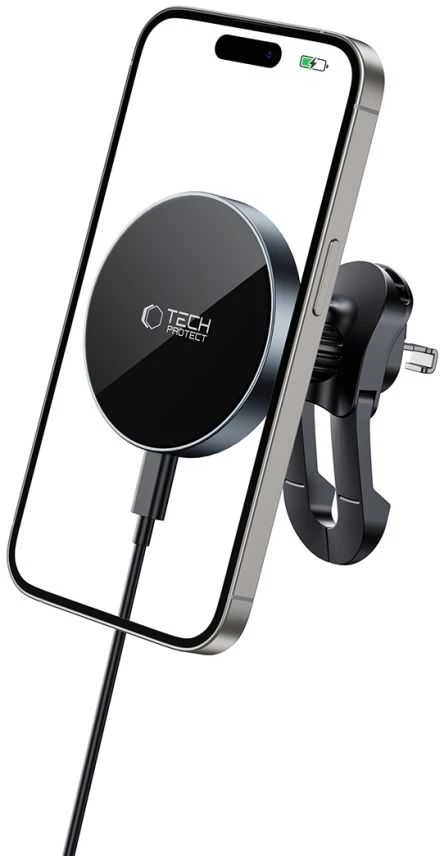 „Tech-Protect mm15W-V5“ magnetinis „MagSafe“ automobilio laikiklis į oro išleidimo angą - Juodas