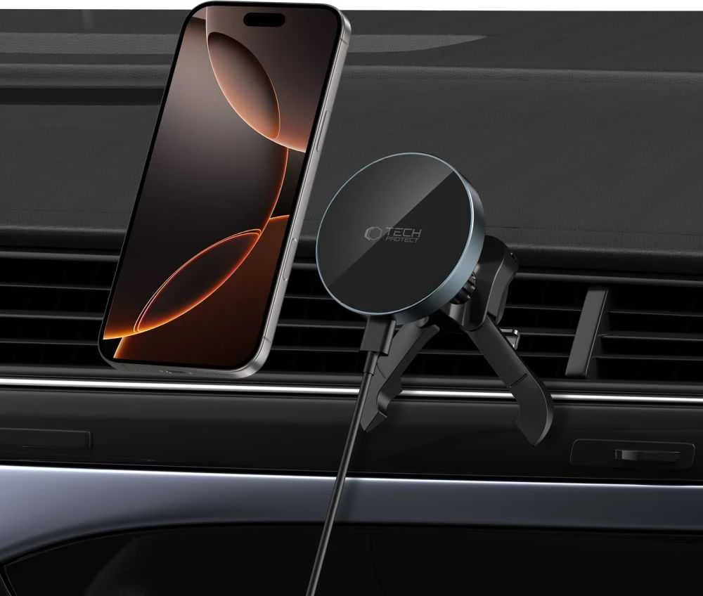 „Tech-Protect mm15W-V5“ magnetinis „MagSafe“ automobilio laikiklis į oro išleidimo angą - Juodas
