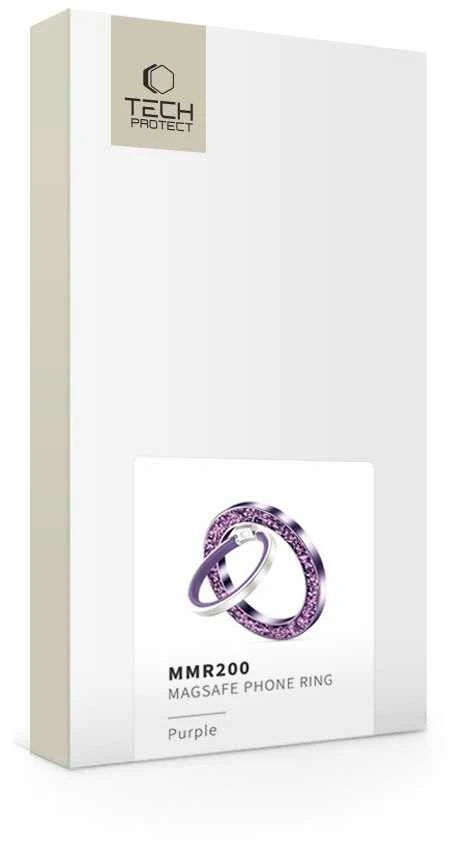 Tech-Protect MMR200 magnetinis laikiklis / ring su MagSafe – violetinės spalvos su crystals
