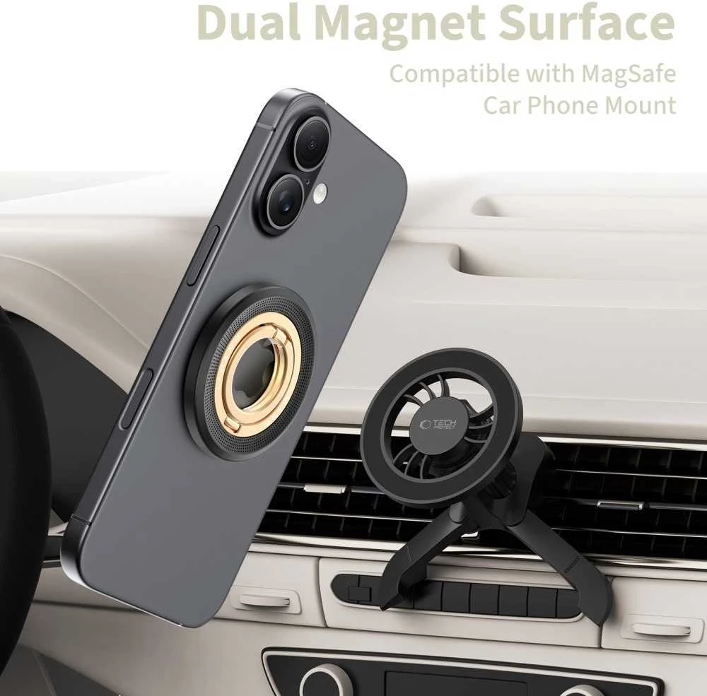 Tech-Protect MMR700 Lamano magnetic MagSafe žiedas telefonui juodos spalvos/auksos spalvos