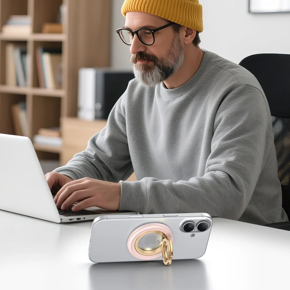 Tech-Protect MMR700 Lamano magnetic MagSafe žiedas telefonui rožinės spalvos/auksos spalvos
