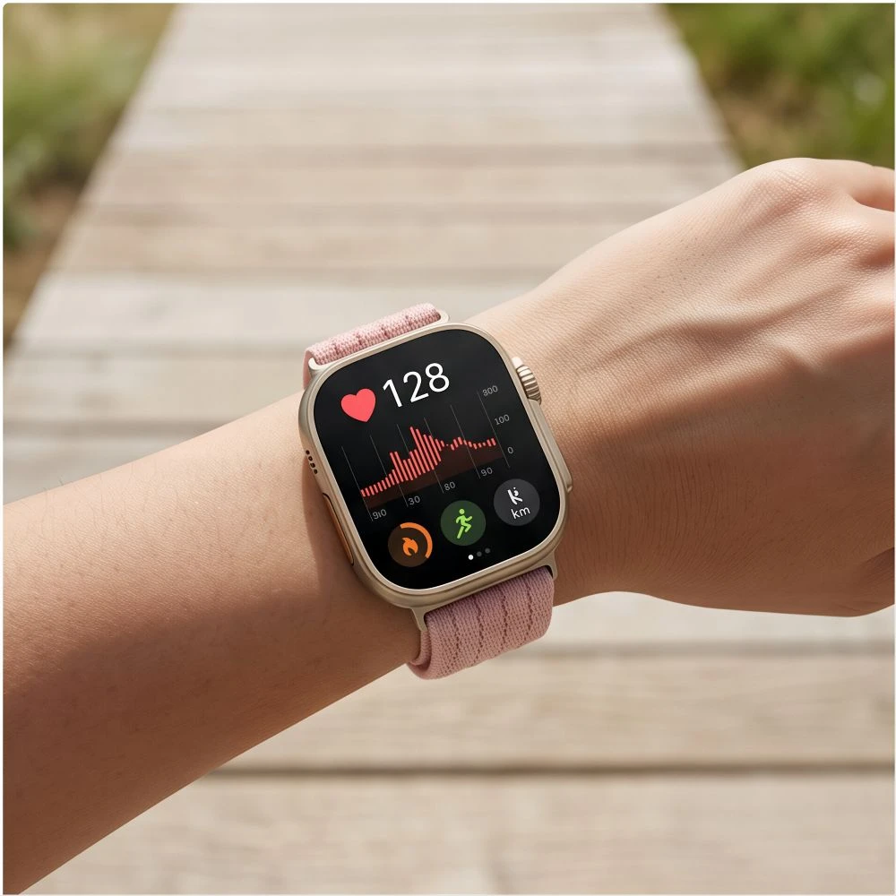Tech-Protect NYLON Huawei Watch Fit 3 / 4 / 4 Pro / 5 / 5 Pro ŠVIESIAI ROŽINĖ