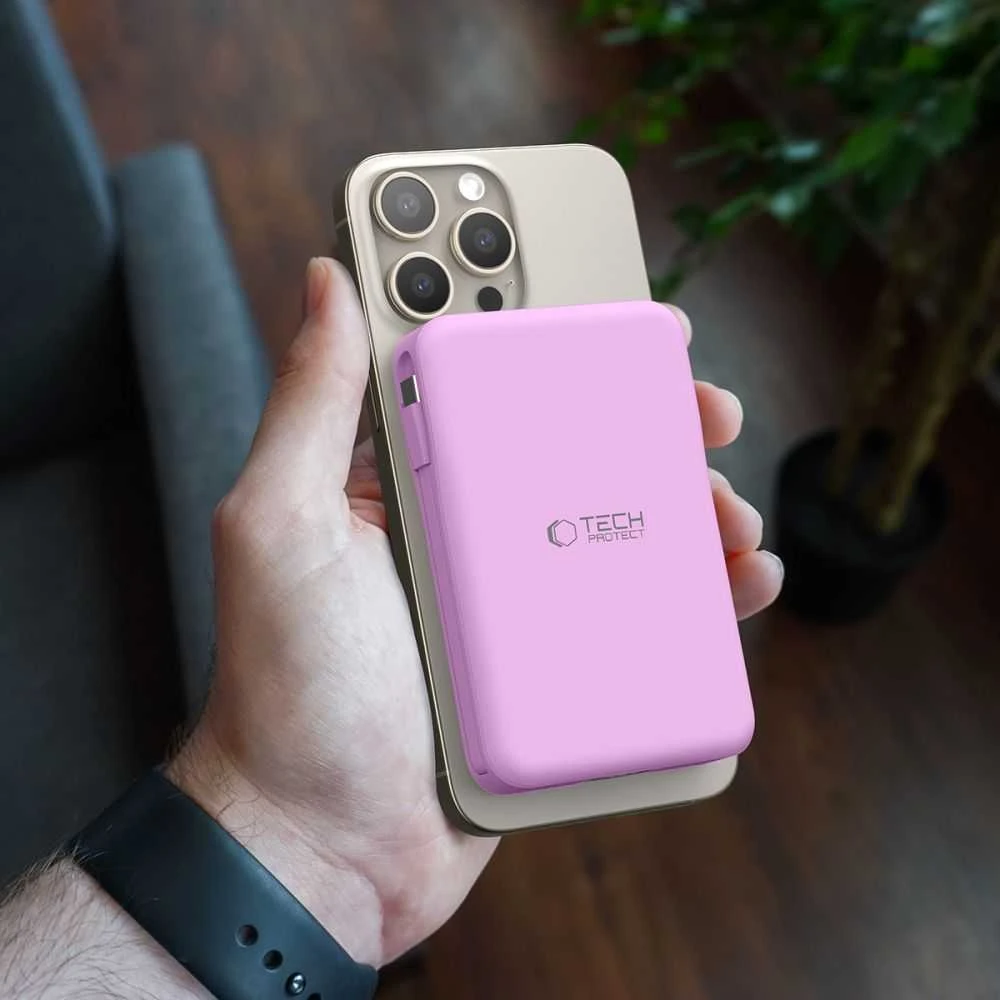Tech-Protect PB31 MagSafe 10000mAH Power Bank – violetinės spalvos
