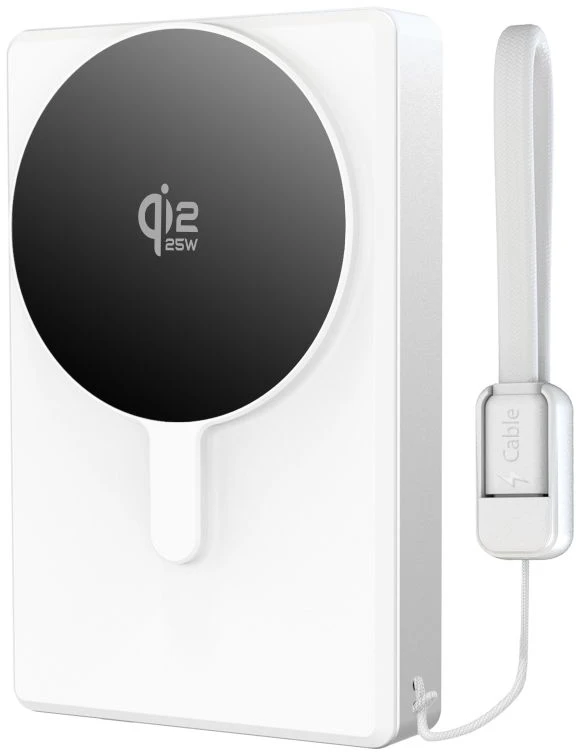 Tech-Protect PB40 LIFEMAG MagSafe IŠORINĖ BATERIJA 10000MAH 25W QI2.2 BALTA/SIDABRINĖ