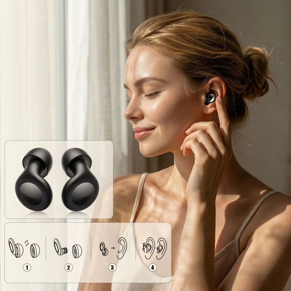 Tech-Protect QuetFit Earplugs juodos spalvos