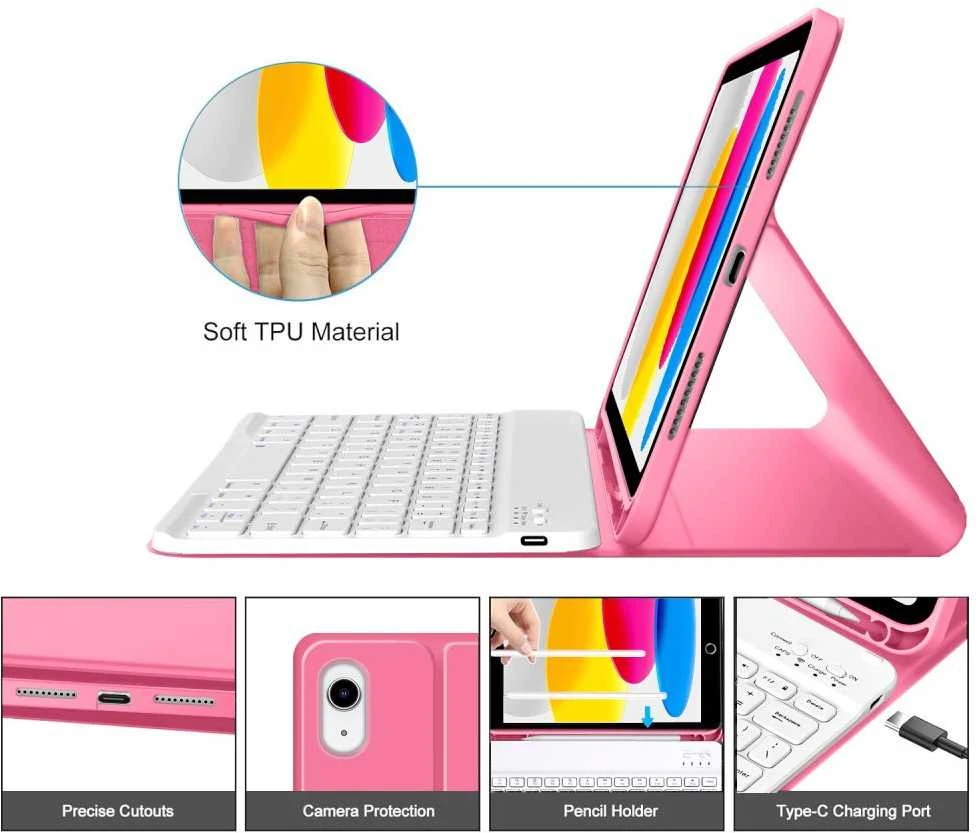 Tech-Protect SC Pen Case for iPad 10.9” 10 / 2022 / 11” 11 / 2025 - Rožinė