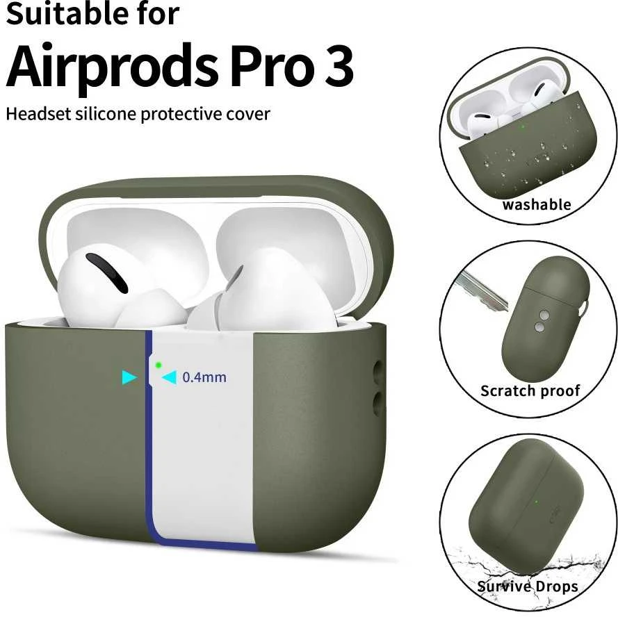 Tech-Protect Silikoninis dėklas for AirPods Pro 3 - Žalias