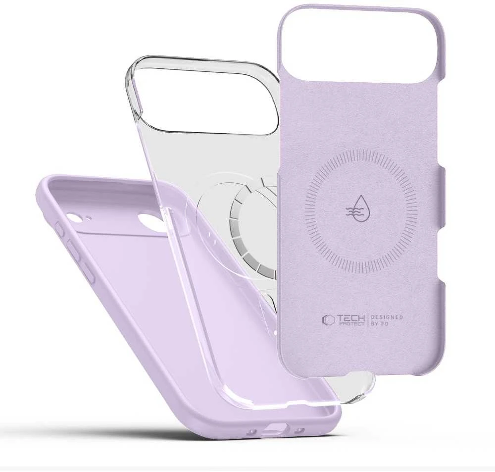 „Tech-Protect“ silikoninis „MagSafe“ dėklas, skirtas „iPhone 17 Air“ – Violetinė