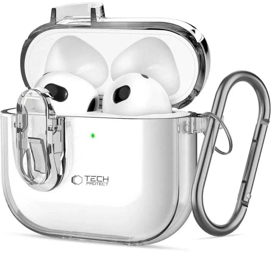 Apple AirPods 4 Tech-Protect Slim Hook Clear dėklas jūsų ausinėms skaidrus