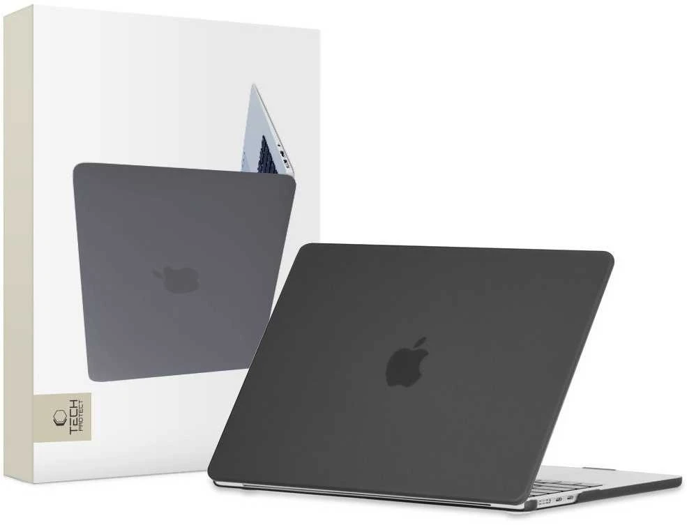 Tech-Protect SmartShell dėklas Apple MacBook Air 13" M2 / M3 / 2022-2024 – matinės juodos spalvos