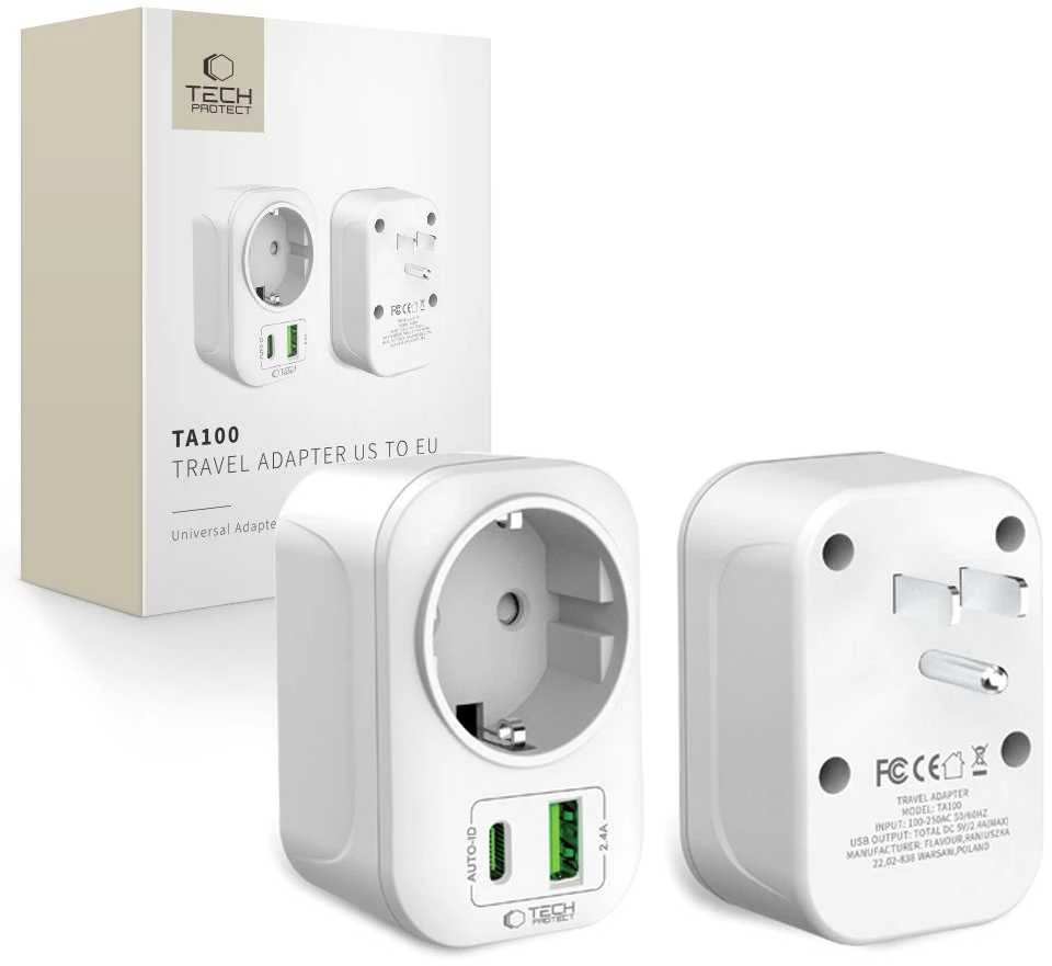 „Tech-Protect TA100“ JAV adapteris – baltas