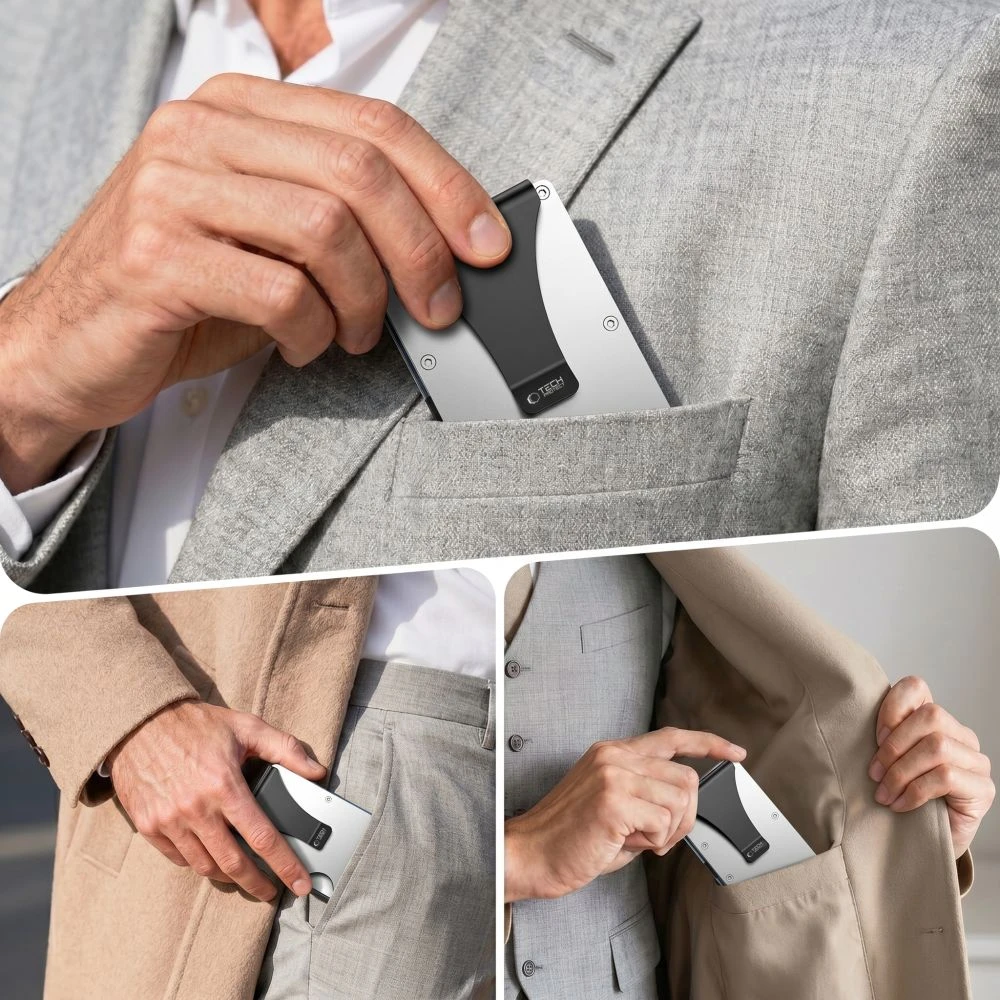 „Tech-Protect Thorn“ RFID piniginė – „Sidabrinis“