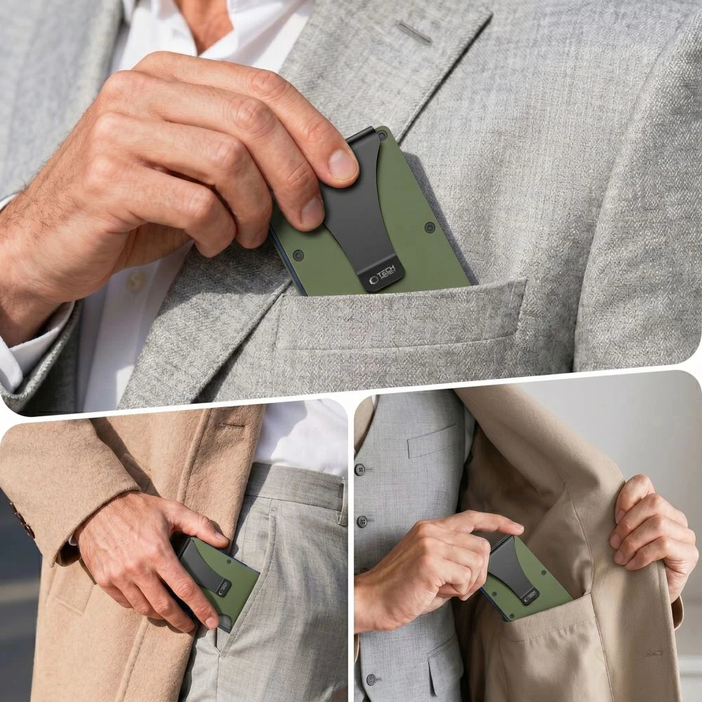 Dėklas „Tech-Protect Thorn“ RFID piniginė - Žalias