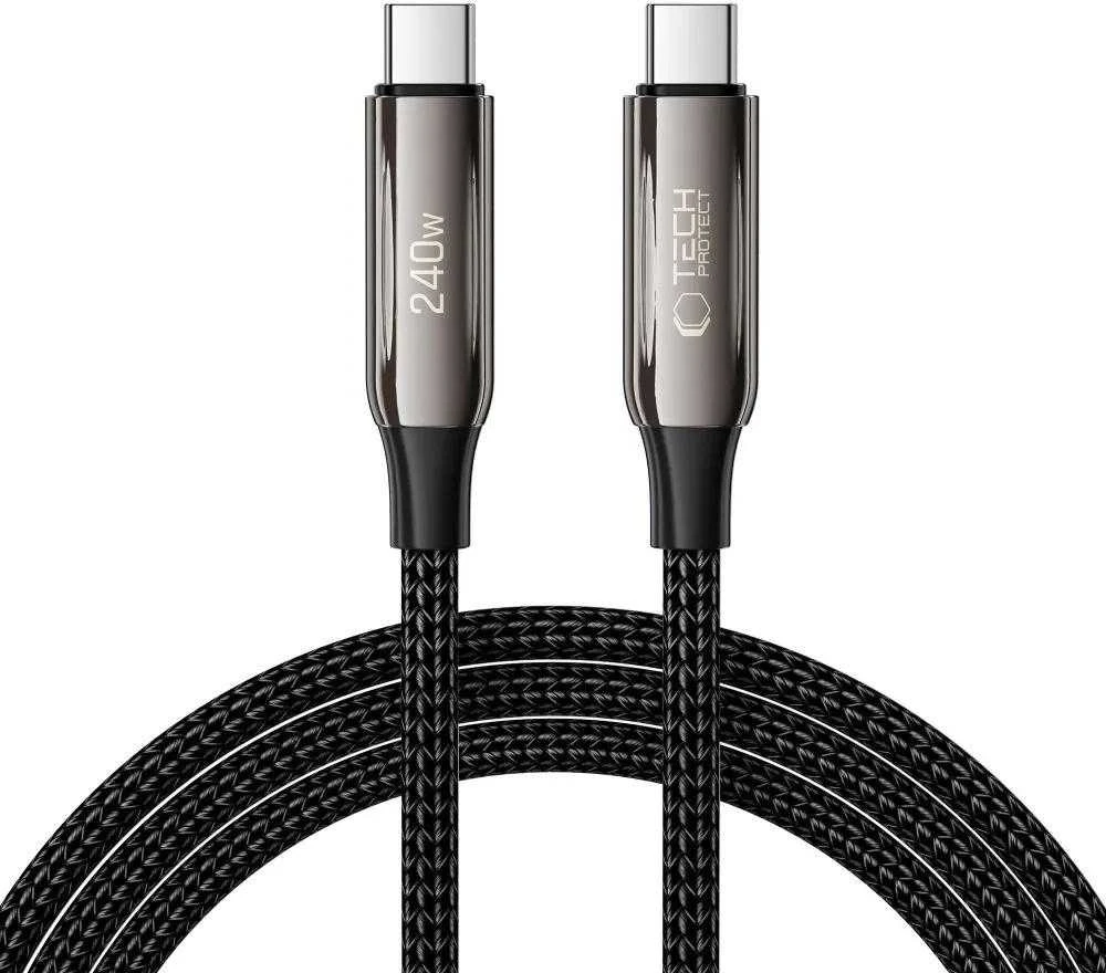Tech-Protect UB10T Ultraboost USB-C PD240W/QC4.0 kabelis 200cm - Juodas