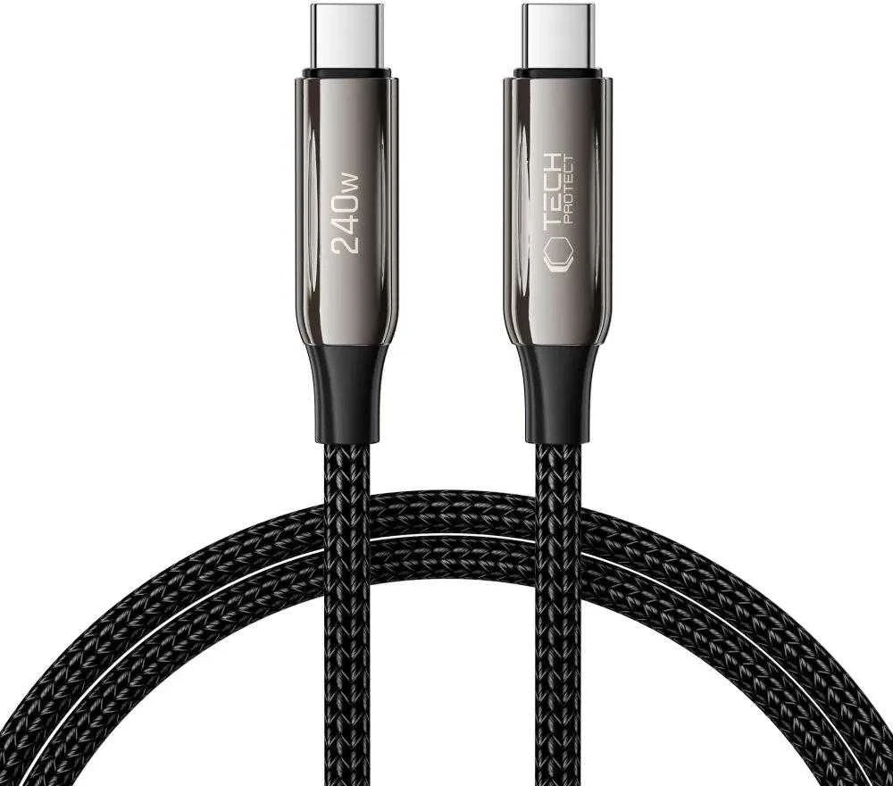 Tech-Protect UB10T Ultraboost USB-C PD240W/QC4.0 kabelis 100cm - Juodas