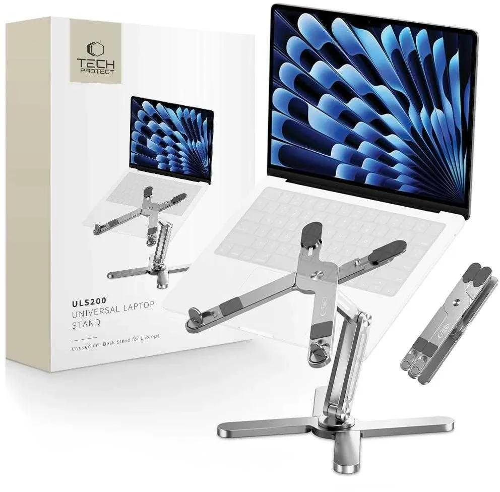 Tech-Protect ULS200 universalus stovas nešiojamiems kompiuteriams iki 16″ – sidabrinės spalvos