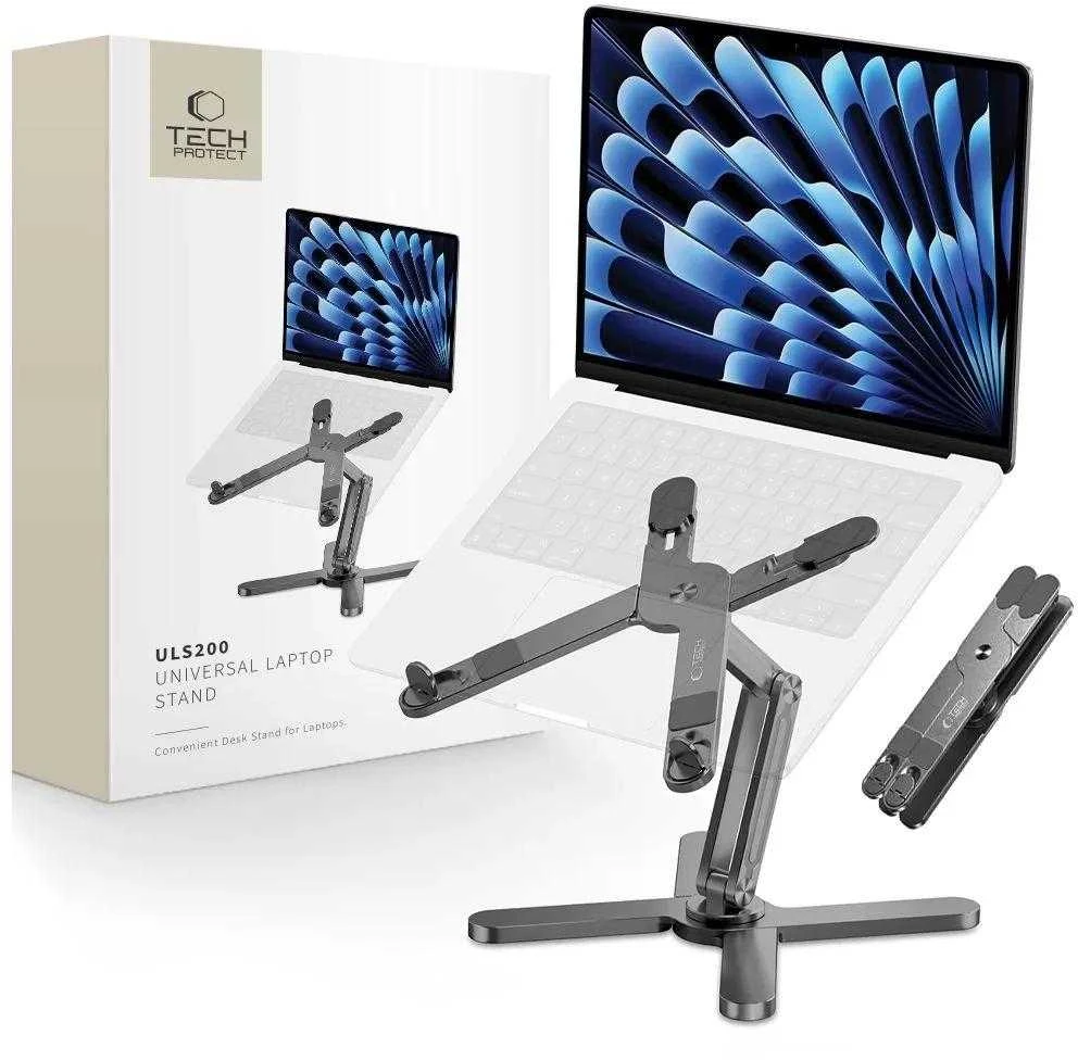 Tech-Protect ULS200 stovas, universalus nešiojamiems kompiuteriams iki 16″ – pilkos spalvos