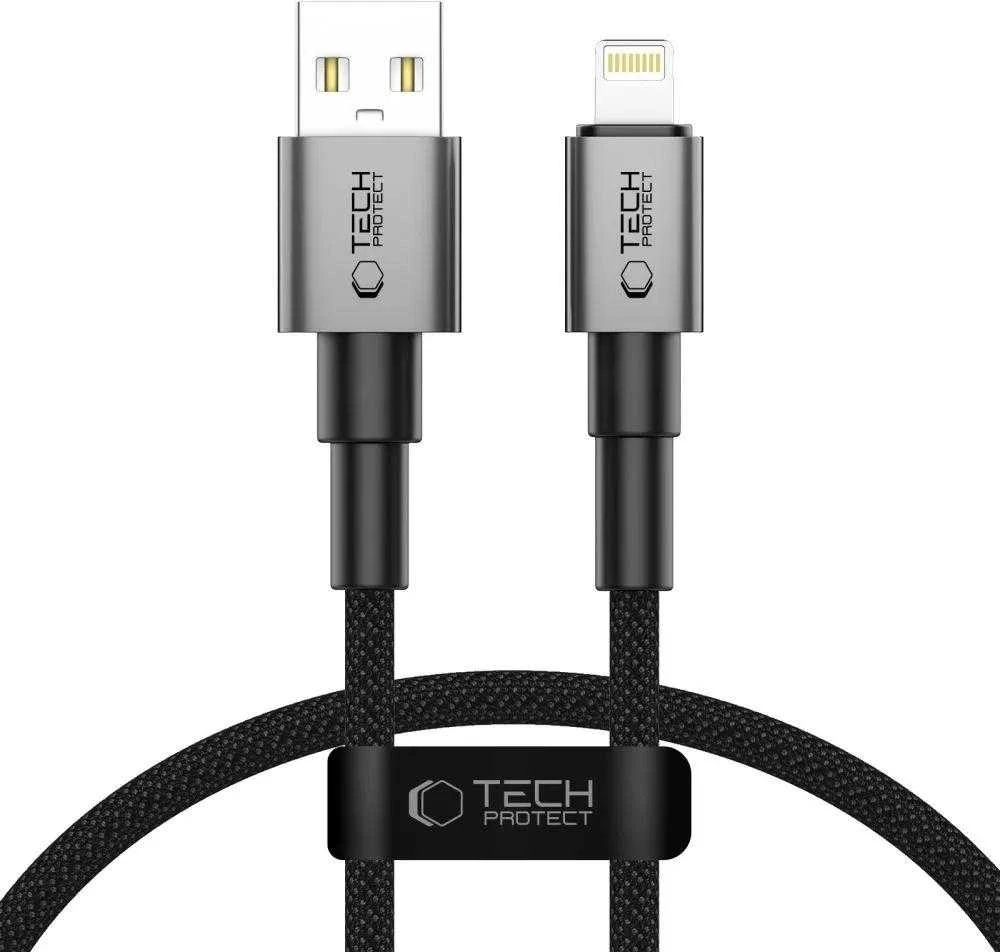 Tech-Protect Ultraboost DNA USB-A / Lightning kabelis 12W/2.4A 25 cm - pilka