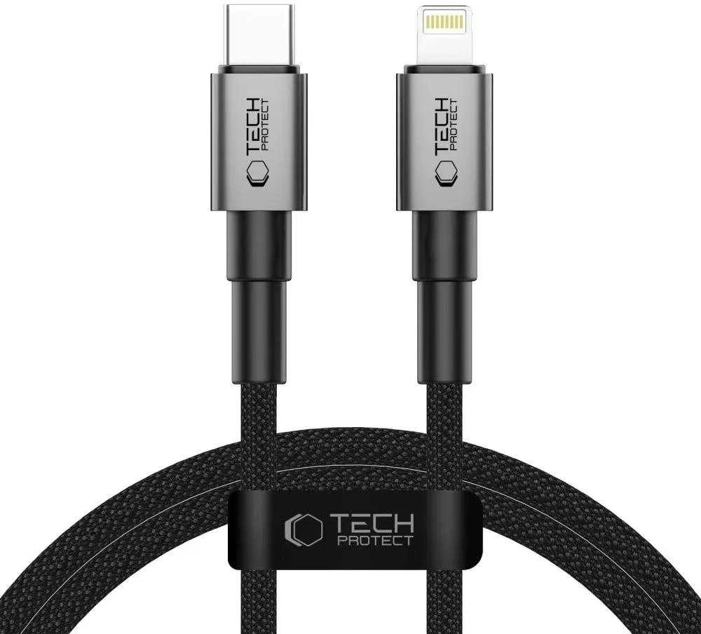 Tech-Protect UltraBoost DNA USB-C / Lightning PD27W/3A laidas 100 cm - pilka