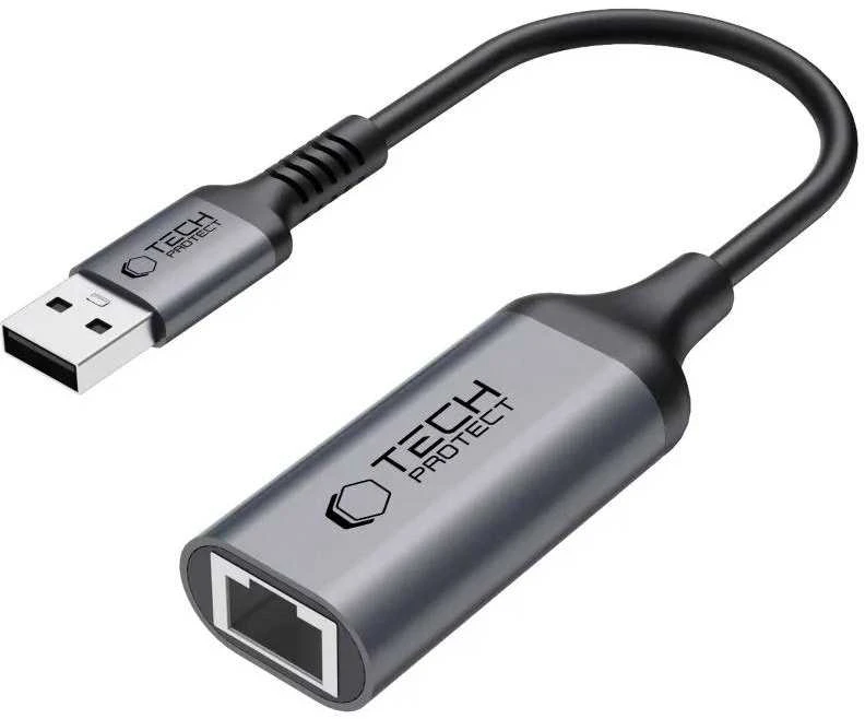 Tech-Protect UltraBoost USB-A 3.0 / Ethernet RJ45 1000Mbps adapteris - Juodas