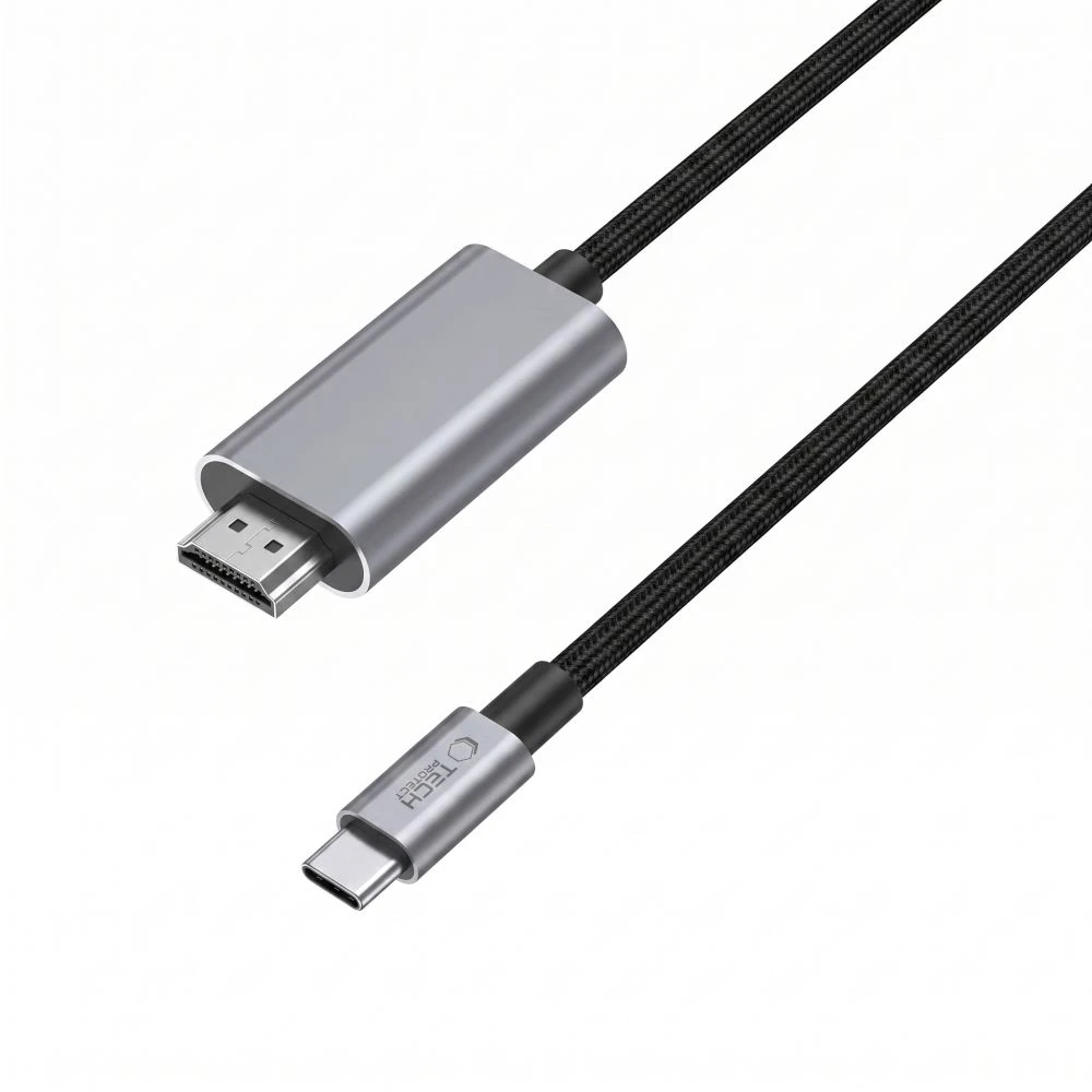 TECH-PROTECT ULTRABOOST KABELIS USB-C Į HDMI 2.1 8K 60HZ 200CM GELEŽIES PILKOS SPALVOS