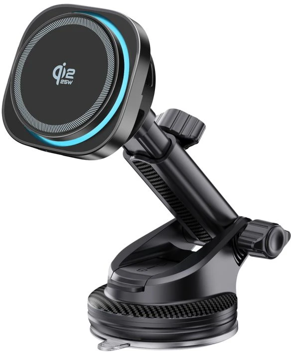 TECH-PROTECT V20 ARCTICBOOST MAGNETINIS MAGSAFE AUTOMOBILINIS LAIKIKLIS ANT PRIETAISŲ SKYDELIO IR ORO IŠPUČIŲ SU BELAIDŽIU ĮKROVIKLIU 25W QI2.2 Juodas
