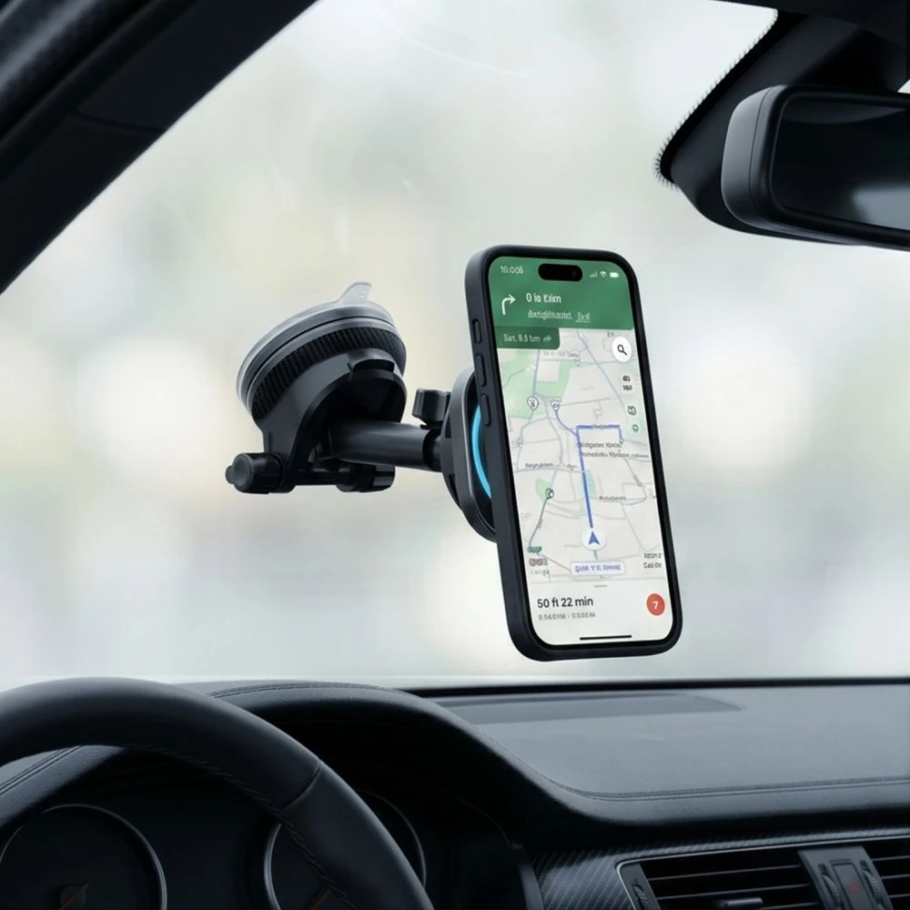 TECH-PROTECT V20 ARCTICBOOST MAGNETINIS MAGSAFE AUTOMOBILINIS LAIKIKLIS ANT PRIETAISŲ SKYDELIO IR ORO IŠPUČIŲ SU BELAIDŽIU ĮKROVIKLIU 25W QI2.2 Juodas