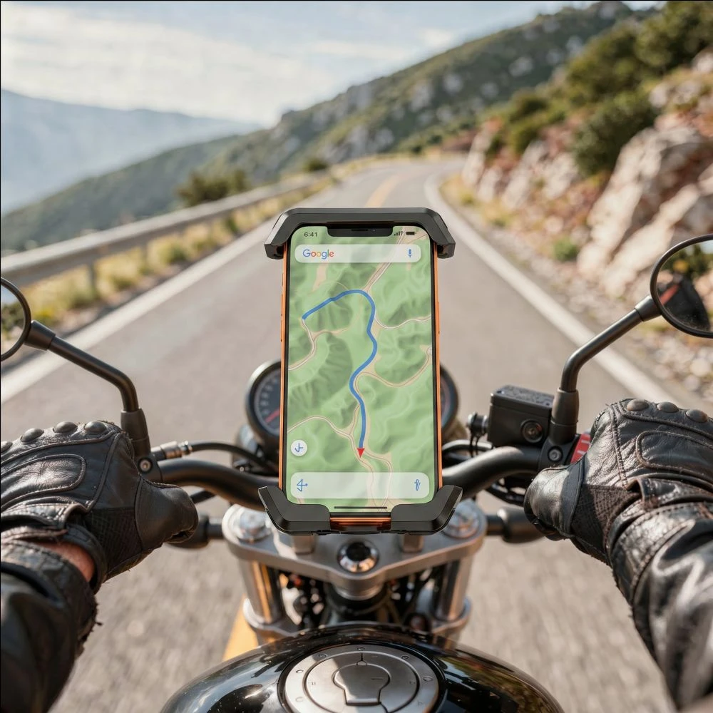 Tech-Protect V6 UNIVERSALUS DVIRAČIO IR MOTOCIKLO LAIKIKLIS Juodas