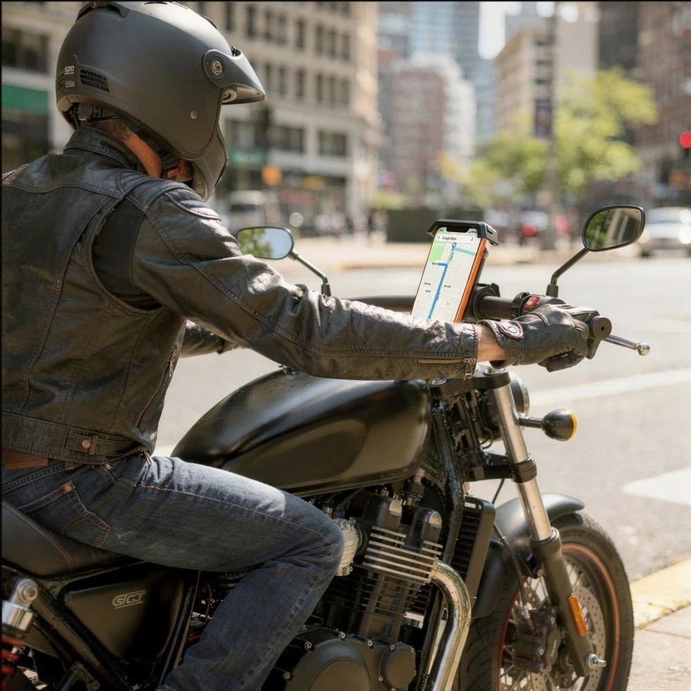 Tech-Protect V6 UNIVERSALUS DVIRAČIO IR MOTOCIKLO LAIKIKLIS Juodas