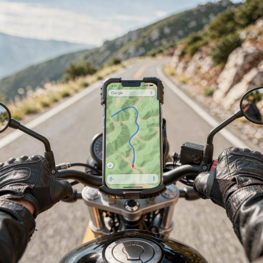 Tech-Protect V7 UNIVERSALUS DVIRAČIO IR MOTOCIKLO LAIKIKLIS Juodas