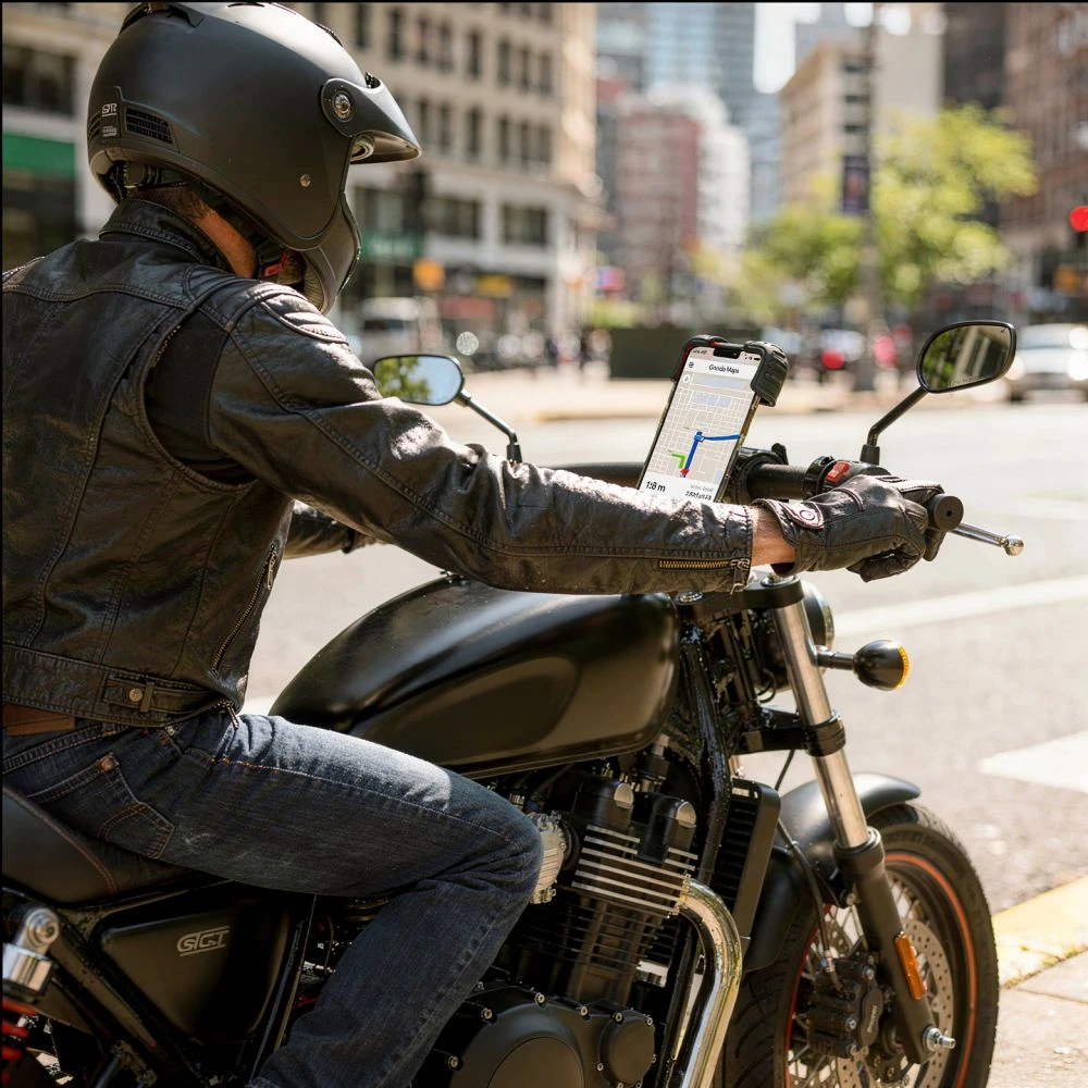 Tech-Protect V7 UNIVERSALUS DVIRAČIO IR MOTOCIKLO LAIKIKLIS Juodas