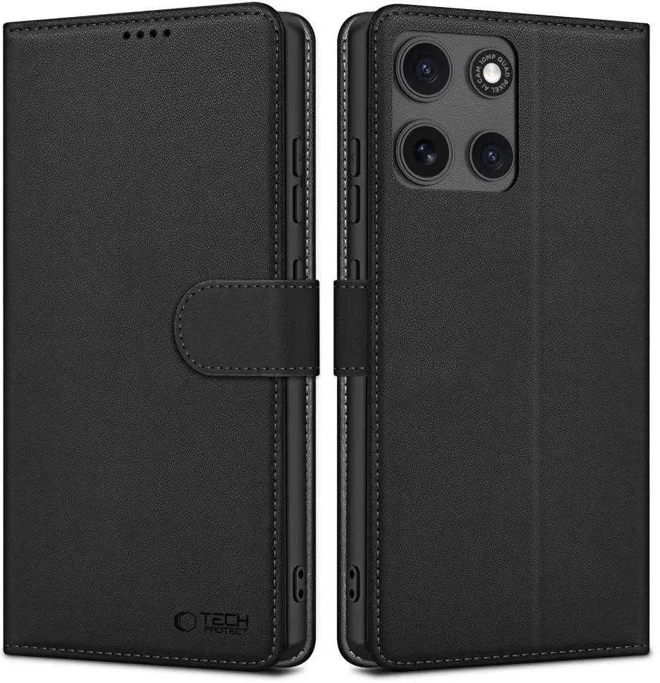 Tech-Protect piniginės dėklas, skirtas Motorola Moto G15 / G15 Power - Juodas